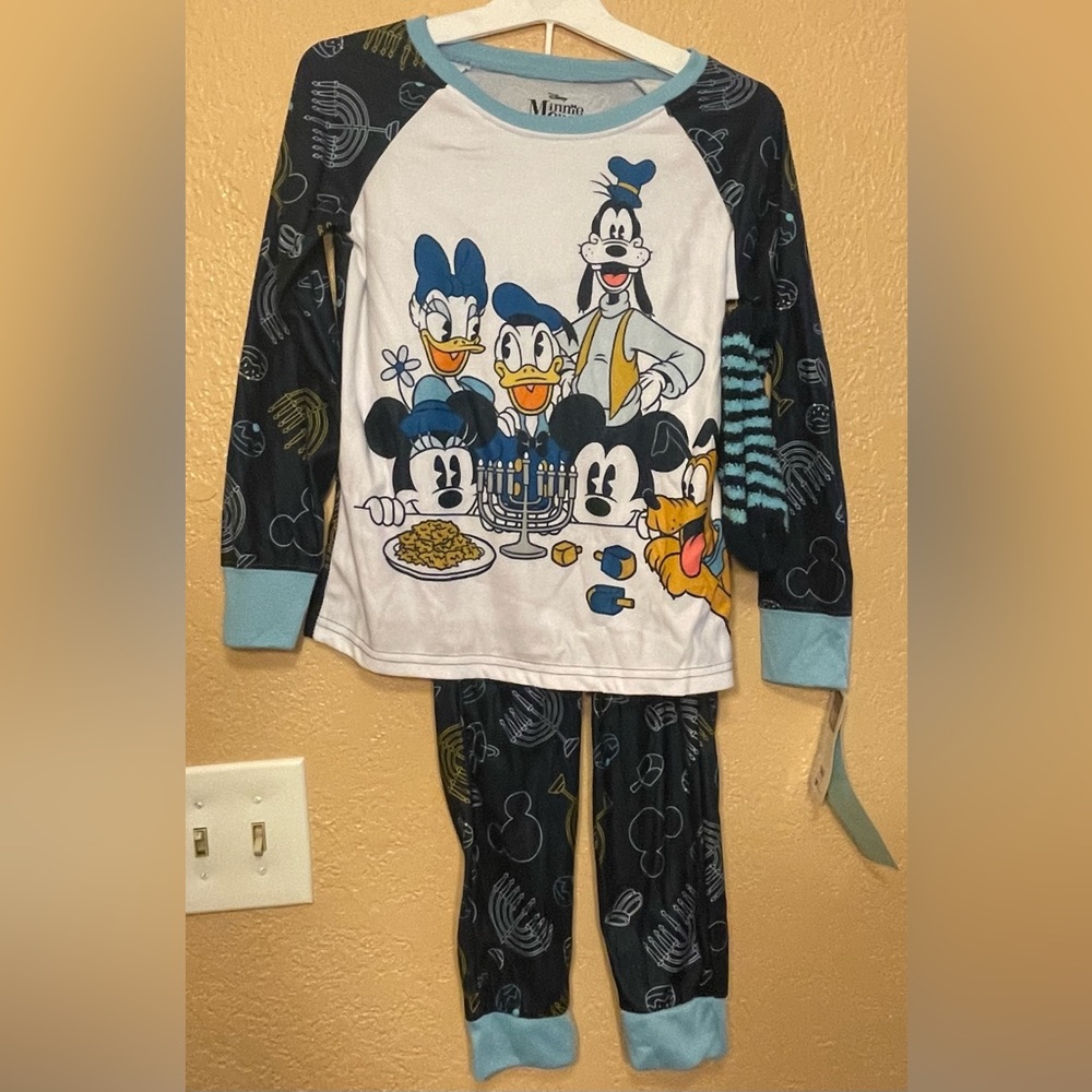 Disney Girls Medium Minnie Mouse Hanukkah 3pc Pajama Set